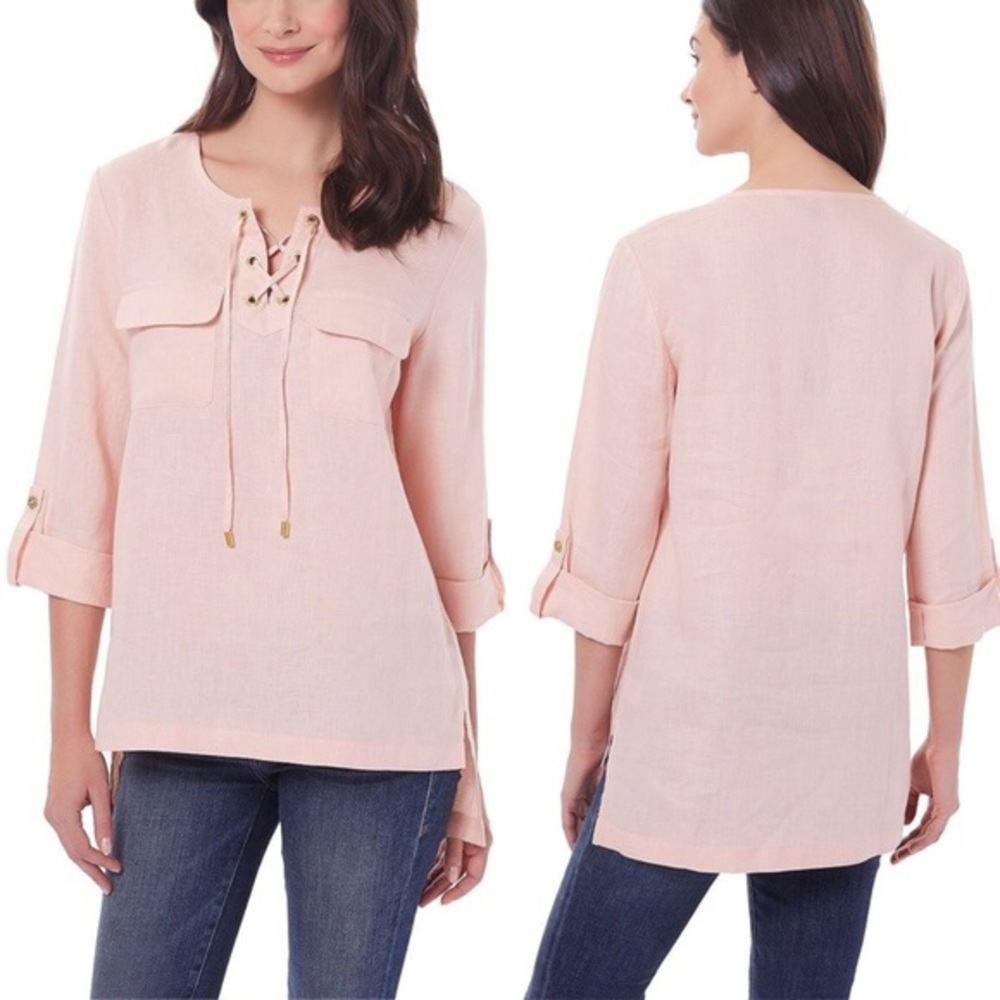 NWT Beautiful Ellen Tracy Champagne Tunic